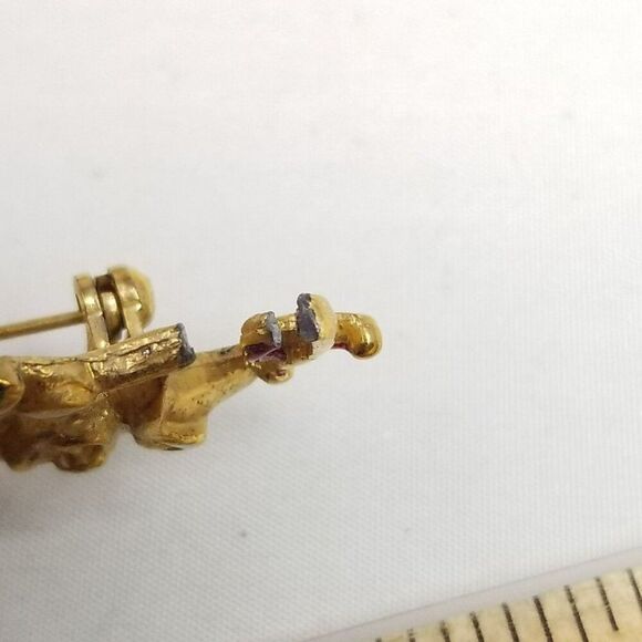 Vintage Court Jester Enamel Brooch, Yellow Green Purple Gold Tone Clown, Estate - Picture 4 of 7